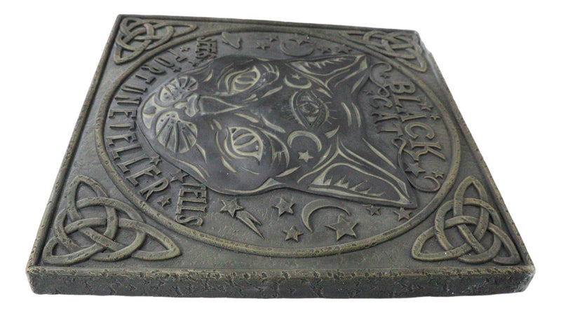 Pack Of 3 Wicca Mystic Black Cat Sees Tells Fortune Teller Resin Stepping Stones