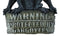 Gothic Winged Gargoyle On Warning Protected By Gargoyles Sign Wall Decor Plaque