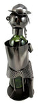 Ebros Camper Fishing Fisherman Catching Fish Hand Made Metal Wine Bottle Holder