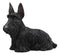 Large Lifelike Black Longhaired Scottish Highlands Terrier Statue Scottie Decor