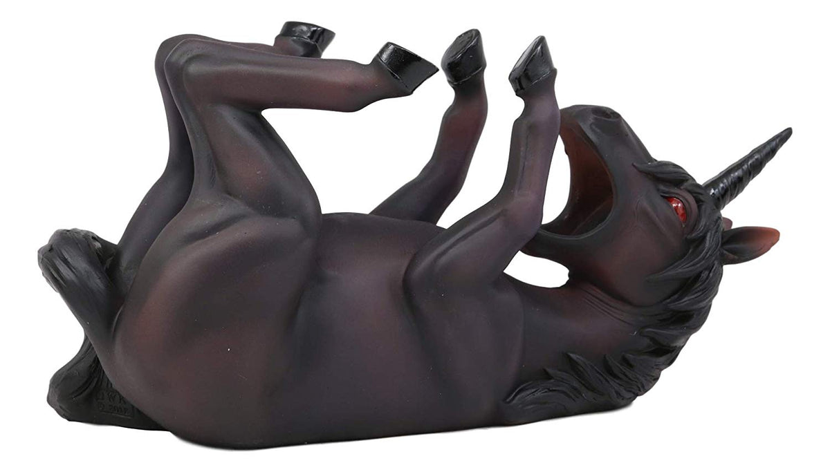 Ebros Elixir of Doom Macabre Black Unicorn Wine Holder Figurine Kitchen Statue - Ebros Gift