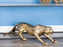 34"L Large Wild Animal Crouching Panther Leopard Gold Finish Collectible Statue