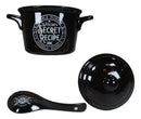Wicca Magic Witches Cauldron Secret Recipe Fine Bone China Bowl With Spoon & Lid