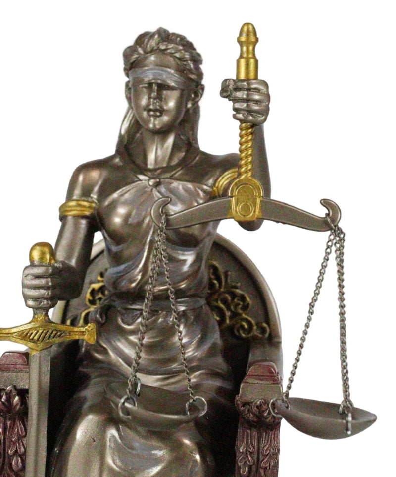 Ebros Seated Lady Justice Statue 8"Tall Greek Goddess La Justica Dike Figurine