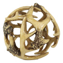 5"D Deer Stag Entwined Antlers Orb Potpourri Ball Home Accent Paper Weight