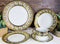 Gold Plated Baroque Barocco Golden Greek Key Border 40 Pcs Luxury Dinnerware Set