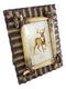 Rustic Western Galvanized Metal Buckhorn Stag Deer Antlers 5"X7" Photo Frame