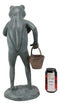 Ebros Gift19" Tall Aluminum Whimsical Green Thumb Garden Frog With Shovel And Pail Statue