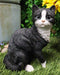 Ebros Lifelike Sitting Tuxedo Black and White Cat with Paw Up Statue 10.25" Tall Realistic Glass Eyes Hand Painted Feline Cats Kittens Kitties Animal Pet Sculpture Decor Figurine