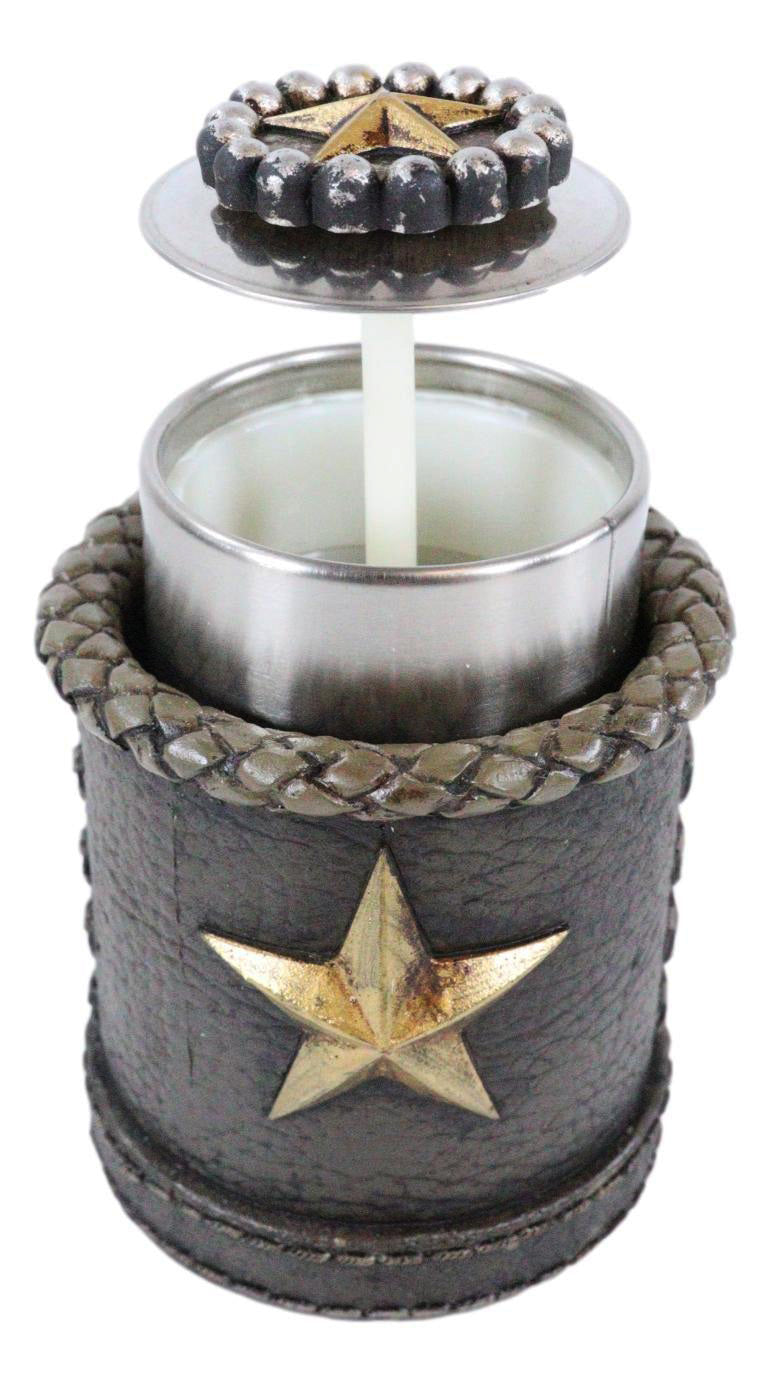 Rustic Lone Western Star Cowboy Sheriff Toothpick Holder With Spring Barrel - Ebros Gift