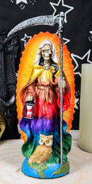 Ebros Holy Death Santa Muerte Holding Scythe In Rainbow Tunic Day of The Dead Figurine