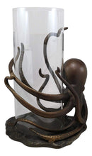 Aluminum Nautical Sea Octopus With Tentacle Legs Hurricane Candle Holder Statue