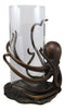 Aluminum Nautical Sea Octopus With Tentacle Legs Hurricane Candle Holder Statue