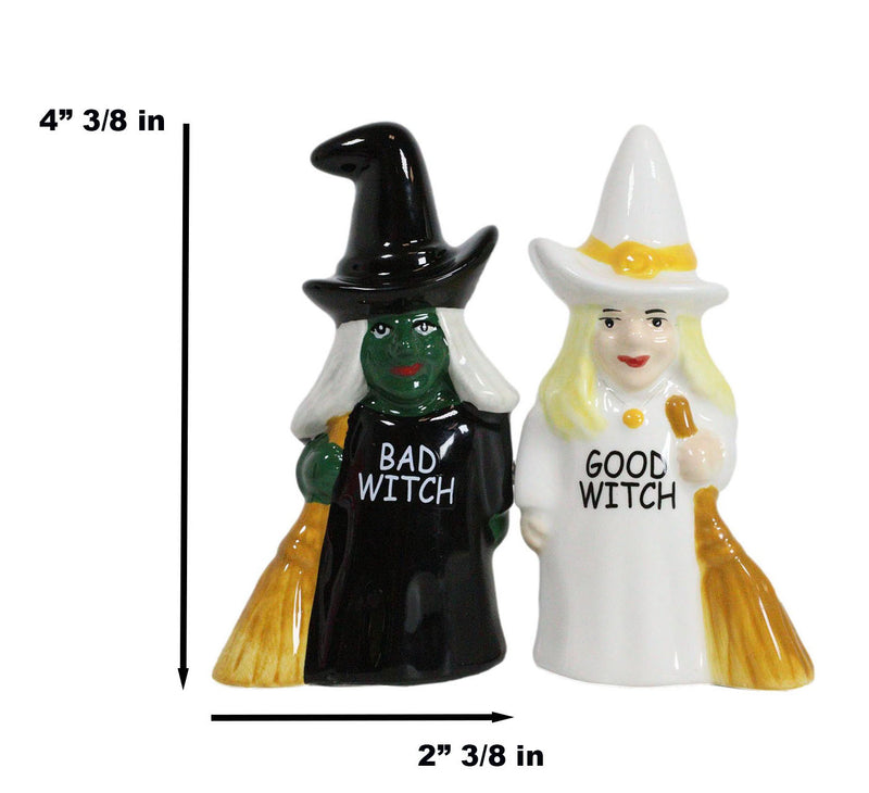 Good And Bad Elphaba Glinda Witches Carrying Broomsticks Salt And Pepper Shakers