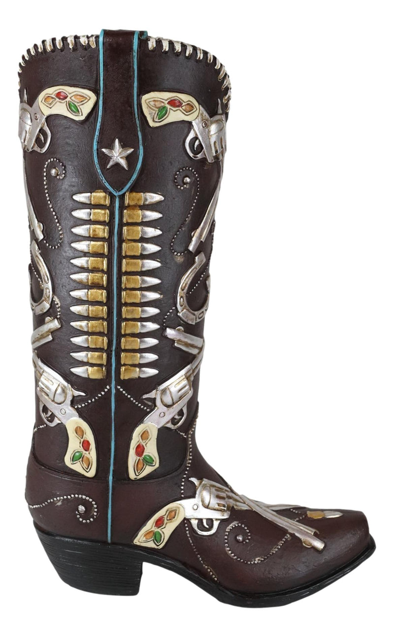 Western Country Rustic Cowboy Boot Texas Six Shooter Horseshoe