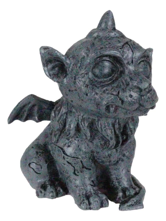 Gothic Winged Chimera Guardian Baby Lion Gargoyle Figurine Faux Stone Finish