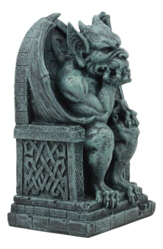 Stoic Gothic Notre Dame Thinker Gargoyle Sitting On The Throne Statue Le Penseur