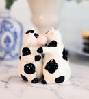 Ceramic Bovine Love Holstein Cows Couple Dancing Salt And Pepper Shakers Set