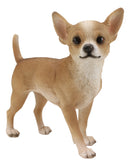 Lifelike Shorthair Deer Head Chihuahua Dog Statue 9.5"Long With Glass Eyes