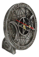 Ebros Wicca Triple Moon Goddess Witches Grimoire Symbols Analog Desktop Table Clock