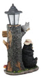 Summer Naps Lazy Bear With Raccoon Friends Welcome Sign Statue With Solar Light