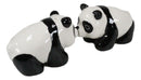 Ceramic Kissing Giant Panda Bears Salt And Pepper Shakers Holder Figurine Set