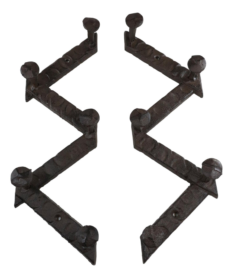 Cast Iron Rustic Industrial Farmhouse Railroad Nail Spikes 5 Peg Wall Hooks