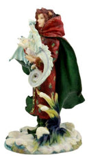Frost Moon Dragon Winter Fairy Statue 7.5"H Decorative Mythical Fantasy Figurine