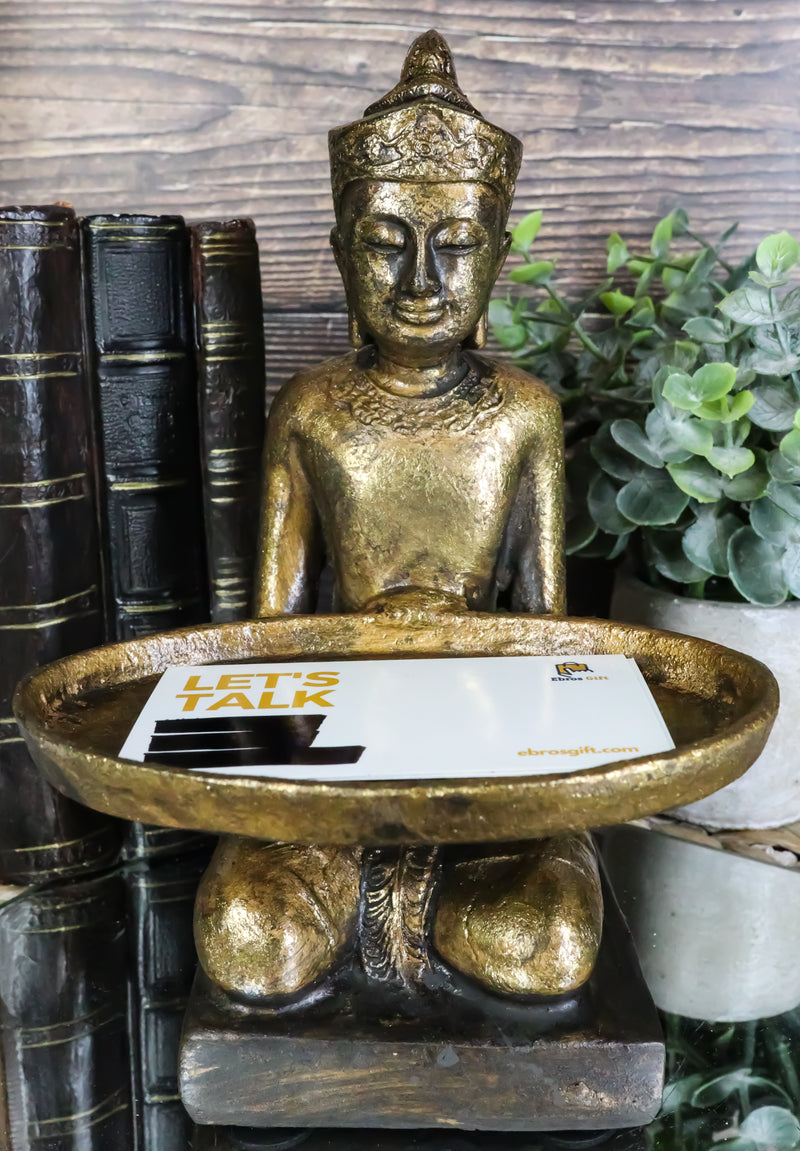 Decorative Buddhist Siamese Monk Business Card Holder Office Desktop Figurine