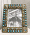 Rustic Western Turquoise Gems Geometric Patterns Ropes Picture Frame 8"X10"