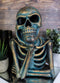 Eerie Daydreaming Thinker Skull Skeleton Bust with LED Night Light Ribs Figurine