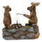 Ebros Rustic Elk Moose Father & Son Making Smores On Twig By Bonfire Night Light