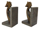 Nautical Marine Scandinavian Viking Fjord Dragon Longship Prow Ship Bookends Set