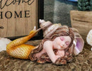 Ebros Under The Sea Young Mermaid Resting by Snail Sconce Shell Figurine