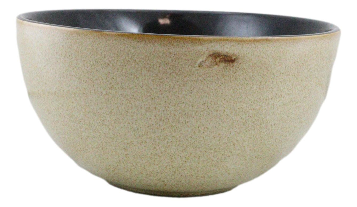 Pack Of 2 Rustic Western Forest Gray Wolf Ceramic Pasta Salad Soup Bowls 21Oz