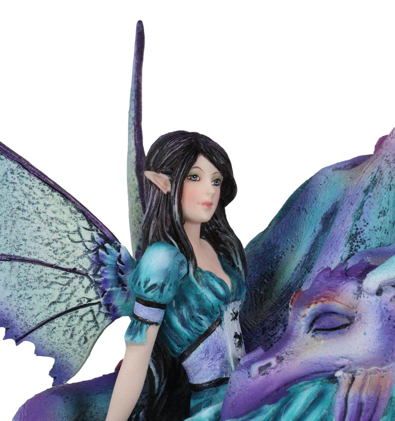 Twilight Slumber Enchanted Fairy With Sleeping Dragon On Lap Amy Brown Figurine