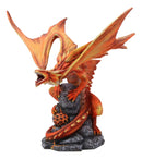 Ebros Gift Phoenix Fire Dragon & Egg Hatchling Statue 10"H Anne Stokes Fantasy