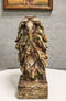 Faux Wood Carving Resin Rustic Wildlife American Bald Eagle Head Bust Figurine