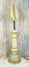 18"H Large Nautical Ocean Sea Conch Spiral Shell Replica On Pillar Base Figurine