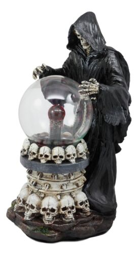 Ebros Gothic Alchemy Day of The Dead Grim Reaper Death Electric Plasma Ball Lamp - Ebros Gift