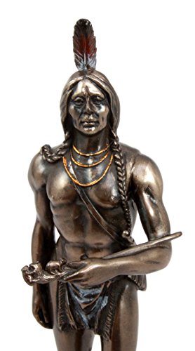 Ebros The Great Massasoit Sachem Carrying Chanunpa Decor Figurine Warrior 9"H