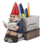 Constipated Mr Gnome With Pants Down By Toilet Bowl Stationery Holder Figurine