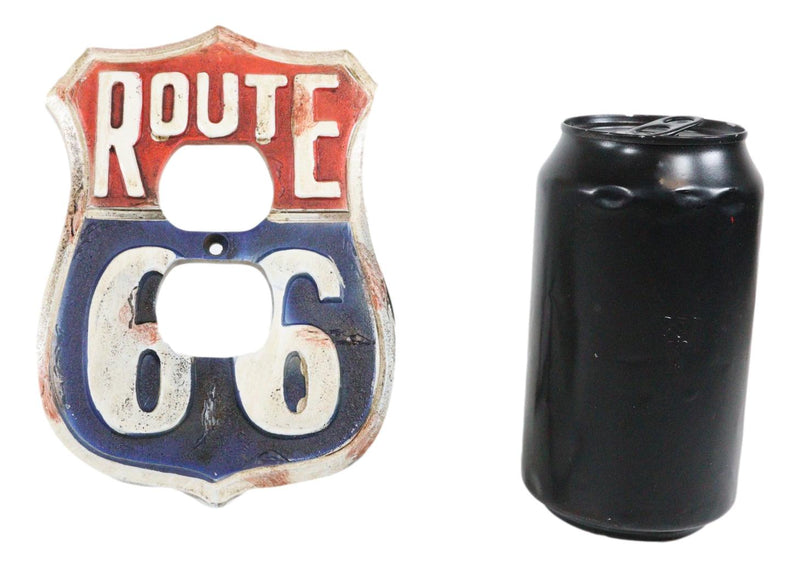 Set of 2 Western US Highway Route 66 Sign Double Receptacle Outlet Wall Plates