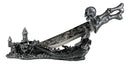 Fantasy Skull Bones Letter Opener Dagger With Gothic Dragon Castle Base Stand