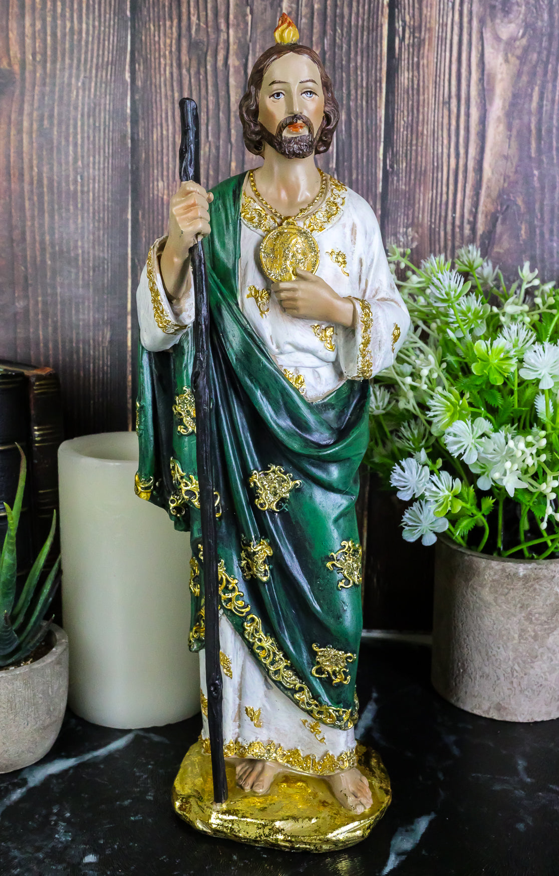 Ebros Gift Saint Jude Thaddeus Statue The Apostle & Brother of Jesus Holy Ghost Decorative Figurine 12.25" Tall