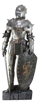 Large 29" Height Standing Honorable Armored Knight Sculpture Medieval Decoration