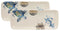 Marine Sea Turtle Compass Anchor & Shell Ceramic Serving Platter Trays Set Of 2