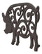 Ebros Gift 10" Long Rustic Swine Pig Babe Cast Iron Metal Trivet with Lace Scroll Art Design Western Country Farm Ranch Vintage Decorative Accent for Wall Or Table Furniture
