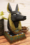 Black and Gold Large Ancient Egyptian God of The Dead Anubis Bust Statue 17.75"H