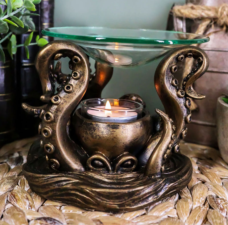 Ocean Kraken Giant Octopus Oil Warmer Or Wax Tart Burner Candle Holder Statue